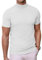 COOFANDY Men's T-Shirt Short Sleeve High Neck T Shirts Mens Mock Turtleneck Tops Summer Knitted Tops Slim Fit White M