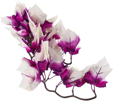 Mikinona Lifelike Rattan Artificial Water Plants for Aquarium Decoration Realistic Fish Tank Plants Safe for Fresh and Salt Water Easy to Clean Rattan Ornament Purple