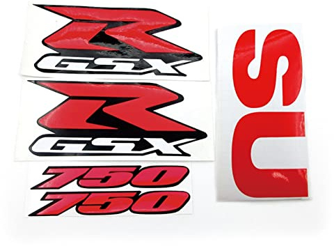 Motorradverkleidungsset Körperseite Aufkleber Abzeichen for GSXR 1000 750 600 GSX-R K1 K2 K3 K4 K5 K6 K7 K8 K9 K10 Aufkleber Emblem.(for 750 Red)