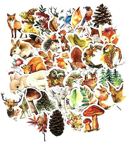 41Pcs Herbstwald Tiere Aufkleber Set - Bunte Graffiti Sticker Für Kinder Diy Dekoration Tagebuch Und Handyhüllen Ideal Für Halloween Und Partys