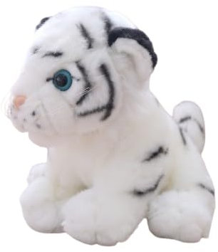 champracer Mini Tiger Plüschtier Schöne Plüschtiger Puppe, Realistische Tiger Umarmung Spielzeug Baby Plüsch Puppe Plüschtier Kissen Tiger Umarmung Spielzeug Kissen (15 cm,Weiß)