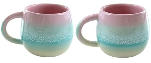 Sass & Belle Pastel Ombre Espresso Mugs Set of 2 in Pink & Green