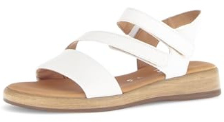 Gabor Damen Sandaletten, Frauen Sandalen,Moderate Mehrweite (G),Strandschuhe,Sommersandalen,bequem,flach,Creme (S.Holz),40 EU / 6.5 UK