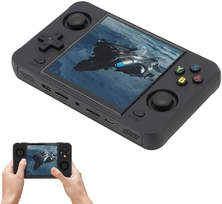Consola de Juegos Portátil, RK3566 Arm Quad Core Retro Gaming con Pantalla IPS de 4 Pulgadas, 4000 MAh y 6 Horas de Duración de la Batería, Alta Resolución 720x720 y (16G y 64G)