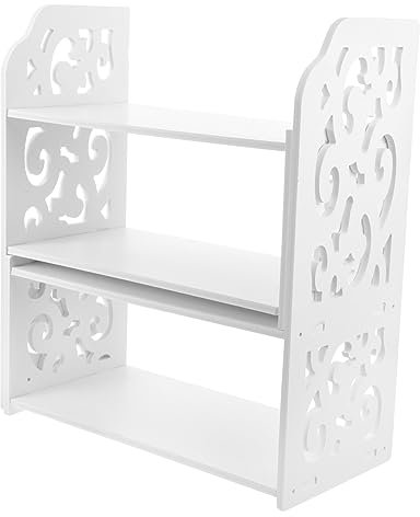 Cabilock Solid Telescopic Bookshelf Desk Shelf Unit Wooden Storage Shelf Office Bookshelves Home Decor