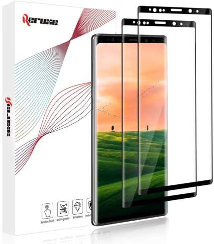 REROXE Schutzfolie für Panzerglas für Samsung Galaxy Note 9, 3D Frei von Kratzern HD Displayschutz für Samsung Note 9, Dauerhaft Hohe Klarheit Hohe Auflösung Note 9 Schutzglas, 2 Stück