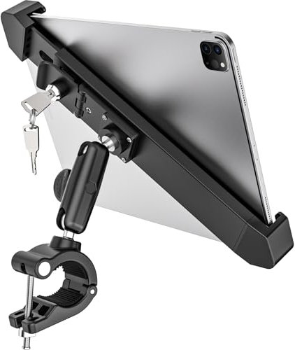 Dosvsi Supporto Tablet Moto Antifurto, 360 Gradi Rotabile Supporto Tablet Motociclo, Manubrio Supporto Tablet Bicicletta per 7-11 iPad, iPad Mini Air, iPad 10,9, Galaxy tab