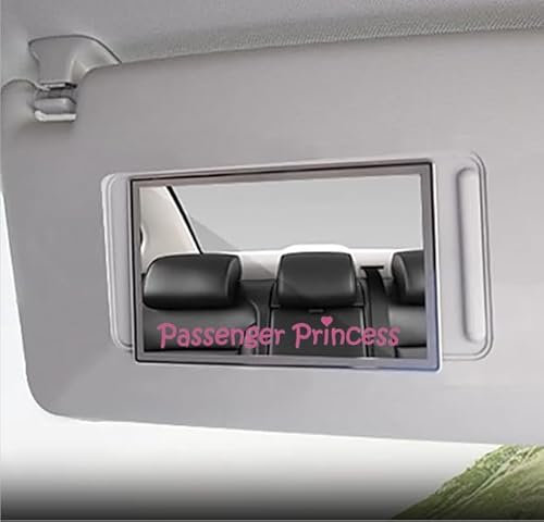 Passenger Princess Car Mirror Decor Sun Visor Mirror Decal Sticker for car Girl Pink 2-Pack