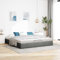 IKAYAA Boxspringbett 180 x 200 cm mit Bettkasten, Hydraulisch Stauraumbett, Polsterbett 180 x 200 cm, Bett,Bettgestell, Schlafzimmer Dunkelgrau Ty293