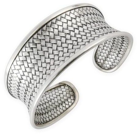 Fly Style Silber-Armreif - Damen-Armspange mit Flechtmuster - Poliert oder Oxidiert