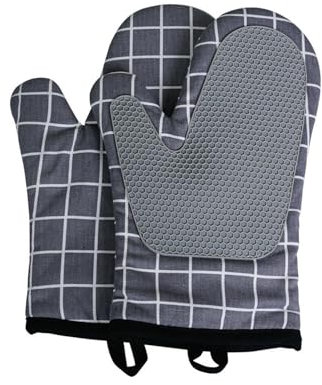 CYQDMDSM Gants Mitaines De Four en -Couture Carrée Gris