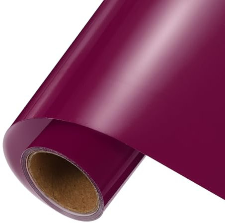 sourcing map Dark Purple Heat Transfer Vinyl, 12 Inch x 5ft Iron-on Vinyl Roll for Decal Cutting, Signs, Scrapbooking, DIY Craft, Home Decoration