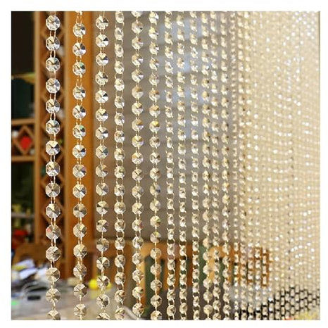 HFGDRH Tür String Vorhang,Türfadenvorhang, Kristall Glas Perlen Vorhang Wohnzimmer Schlafzimmer Fenster Tür Hängen Dekor Perlen Faden Vorhänge Hause Dekoration Zubehör