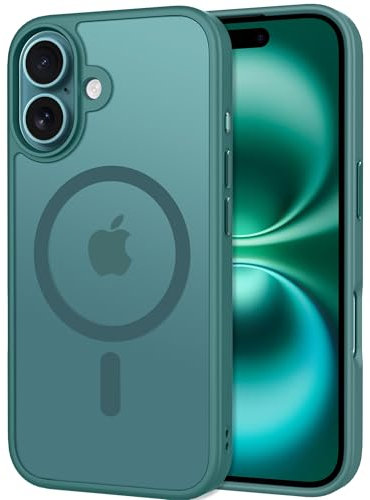 CACOE für iPhone 16 Hülle mit Kameraschutz, Kompatibel mit MagSafe, Stoßfest Kratzfest Magnetisch Rückseite Handyhülle für iPhone 16 Case Transluzente