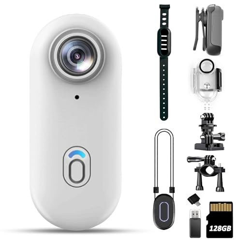 4K Mini Body Camera 128GB - Action Body Cam with Audio & Video- Thumb Hands Free Waterproof Recording Wearable Cameras - POV Worn Portable Personal Camcorder - for Work Travel Pet Walk Swim
