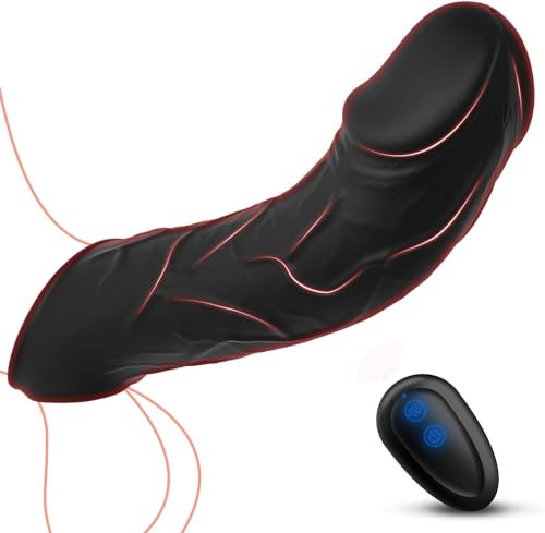 Guaina Pene Vibratore per Uomo con Anello Vibrante, Guaina Fallica Indossabili Morbido, Manicotto Prolunga Estensore Allungamento del Pene Maschile, Sex Toys Sessuali per Coppie Donna Uomini