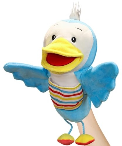 Cartoon Duck Hand Puppet – Plüschspielzeug mit beweglichem Mund | Variable App für Welpen, interaktives Tier, ideal für Narration und Umarmungen