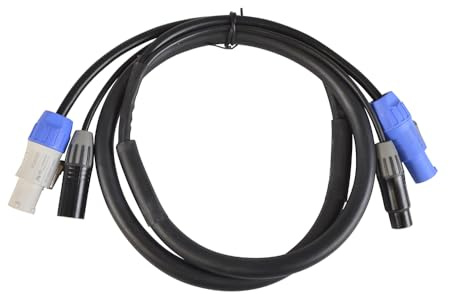 3 Pin XLR and Powercon Combi Cables DMX Lighting 15 Amp 1.5m Length