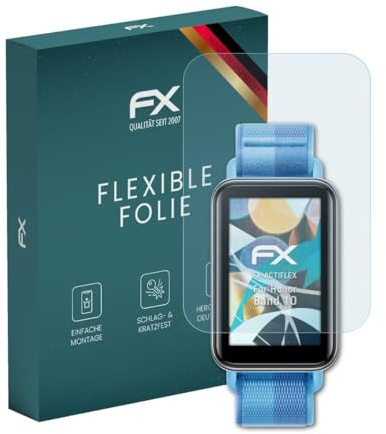 atFoliX Schutzfolie kompatibel mit Honor Band 10 Folie, ultraklare und flexible FX Displayschutzfolie (3X)