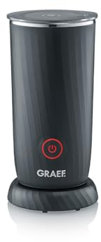 GRAEF MS402 - Montalatte elettrico antiaderente, 230 ml di schiuma di latte, 4 programmi di preparazione, spegnimento automatico, adatto per latte vegetale, nero