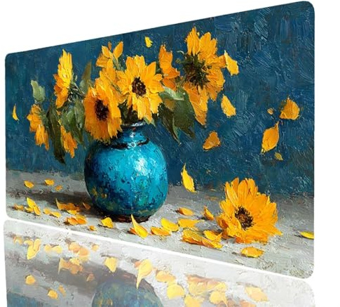 Blume Mauspad xxl 700x300x3mm, Wasserdicht Mauspad Pflanzen Schreibtischunterlage Nähen Sie die Kanten Rutschfeste Gummibasis, Gaming Mousepad für Laptop Desktop Pc Gaming Tastatur Geschenke Model5078