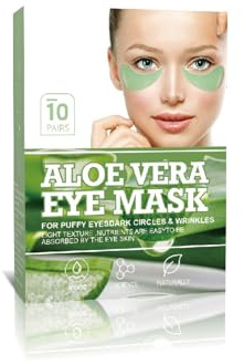 Augenpads Gegen Augenringe Gel Patch, Geeignet Für Geschwollen Augen, Anti-Falten, Feuchtigkeitsspendende Und Festigung, Dunkle Kreise, Augenbeutel (10Pcs)​ (Aloe Vera)