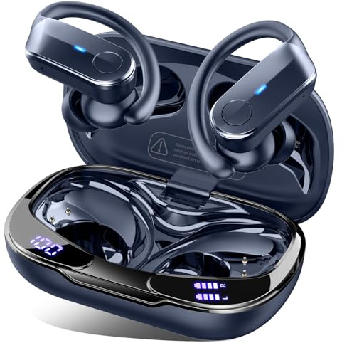 Ordtop Cuffie Bluetooth 5.4 Sport, Auricolari Bluetooth 70 Ore HiFi Stereo,Cuffie Wireless Impermeabili IPX8,4 ENC Cancellazione Rumore Mic,Con Display a LED, Headphones Per Corsa e Sport Estremi