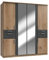 lifestyle4living Kleiderschrank 6-türig in Eiche/Grau mit Schubladen und Spiegel | Drehtührenschrank mit vielen Fächern ca. 180 cm