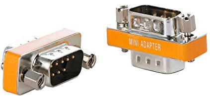 DB9 null modem adapter male to male slimline data transfer serial port adapter 2 Pack