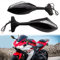 Motorrad Rückspiegel mit LED-Blinker Integrierter Indikator für CBR GSXR YZF Sportfahrrad Rennräder (Schwarz Glänzend + Klare Linse)