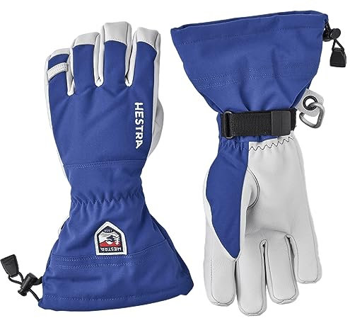 Hestra Heli Ski 5-Finger Handschuhe Skihandschuhe Fingerhandschuhe Damen/Herren - mit Futter, Klettverschluss, Klettverschluss Winter Herbst-Winter - 8 HS blau