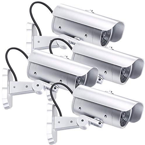 VisorTech 4er-Set Überwachungskamera-Attrappen mit Bewegungssensor & Signal-LED (Überwachungskameras)