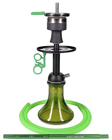 AMY Alu Antique Berry Mini 072.03 - Shisha con accesorios, color negro y verde