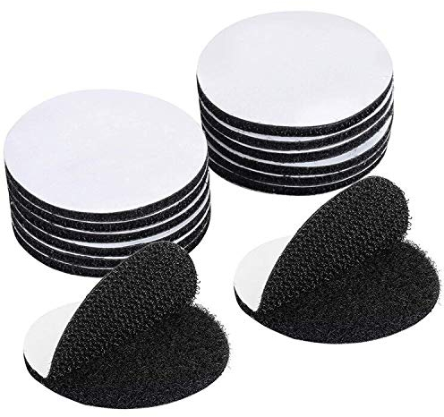 Dokpav 15 Stück Runde Klettband Selbstklebend Extra Stark Klettverschlus, Mehrzweck Doppelseitiges Klebeband Klebepad (60 * 60mm, Schwarz)