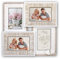matches21 Bilderrahmen Collage Multirahmen Holzrahmen Fotorahmen Holz weiß 4 Fotos Vintage mit Herz für Hochzeit Taufe