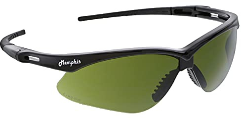 MCR Safety Glasses MP1130 Green Filter 3.0 Hydrofilic Polycarbonate Lenses with UV Protection, Antifog & Scratch Resistant Coating, Black Frame, 1-Pair