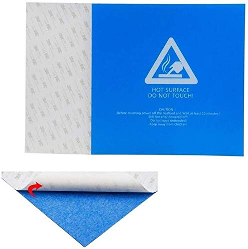 Auoeer 3D printer accessories, 220 * 220 * 0.5mm Blue Frosted Heated Bed Sticker Build Plate Tape For 3D Printer printer Accessories