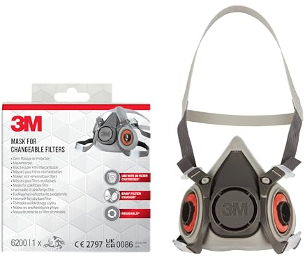 3M Corpo maschera per filtri intercambiabili M, 6200BC1, 1PR/PK, 4PK/CV