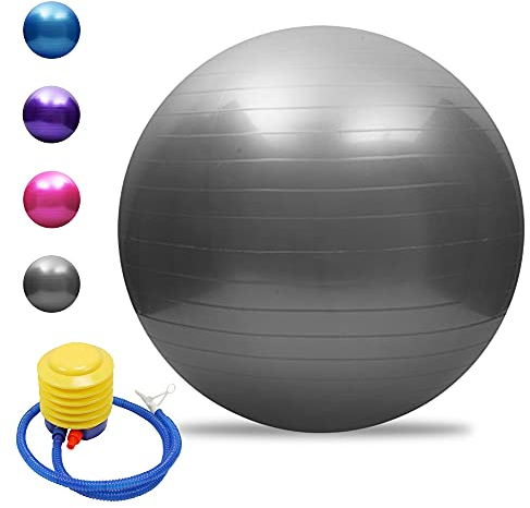 Decdeal Anti-Burst Yoga Ball verdickt Stabilität Balance Ball Pilates Barre körperliche Fitness Gymnastikball 45CM / 55CM / 65CM / 75CM Geschenk Luftpumpe