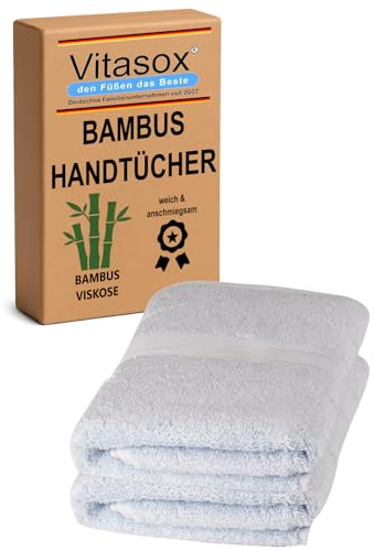Vitasox Bambus-Viskose Handtuch 2 Stück Blau 50x100 cm, 63010