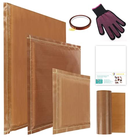 MR.R 7-in-1-Kits mit Transfermatten in 3 Größen, 3 Transferpads für Transferpressen in 3 Größen, 1 Transferfolie für Transferpressen, 1 Klebeband, 1 Handschuh, 1 Sublimationstransferpapier