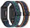 2 Pack Stretchy Straps Compatible with Charge 3 Strap/Charge 4 Strap, Soft Adjustable Elastic Replacement with Stylish Pattern, Nylon Woven Sport Straps for Women Men(Boho Purple,Boho Blue)