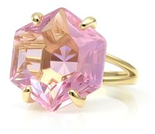 ANEMONE JEWELRY Sechseckiger Rosenquarz-Ring – Gelbgold-Ring in Rosa – Edelsteinschmuck für Frauen zur Selbstliebe