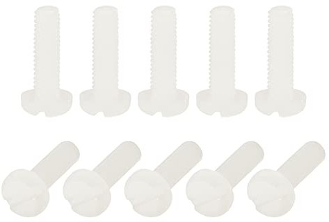 sourcing map 25pcs Vis Nylon mécaniques, Fente Tête Cylindrique Attaches Boulon pour Électronique, Communication