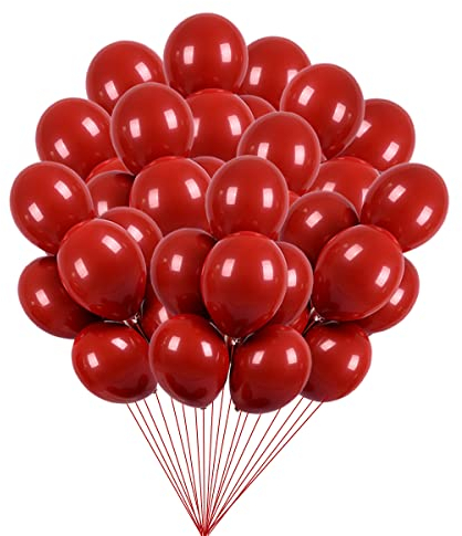 LINSOCLE Luftballons Rot, Rote Luftballons 100 stück, Rote Ballons 12inch für Hochzeit Geburtstag Valentinstag Party Silvester Deko