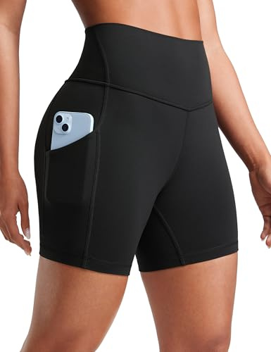 CRZ YOGA Butterluxe Radlerhose Taschen 13/20cm | Extrem Weich, Leichte Kompression, Workout, Hohe Taille, für Damen