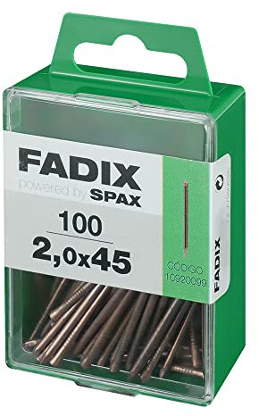 FADIX 18066 Caja M 100 uds. Clavo Acero RODAPIE 2,0x45mm, Multicolor