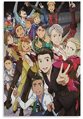 Anime Yuri on Ice Poster, Malerei auf Leinwand, Wandkunst, Poster, Scrollbild, Druck, Wanddekoration, Heimposter, 30 x 45 cm