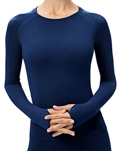 Valcatch Womens Thermal Tops Ladies Thermal Underwear Long Sleeve Vest with Thumb Holes Fall Winter Base Layer Comoression Shirt & Warm Wicking Undershirt for Ski Running Hiking Cycling Cold Gear