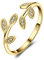 JewelryPalace Olivenblatt Verstellbar Promise Stapelring Eheringe Ring Silber 925 Damen, Zirkonia Silberringe Trauringe Damenring Öffnen Damen Ringe Set, Damen Schmuck Vergoldet